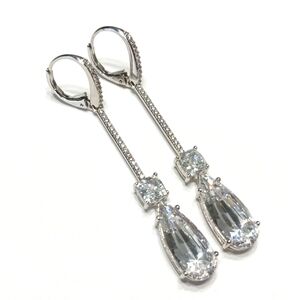 Glamour Teardrop Pendant Hoop Earrings
